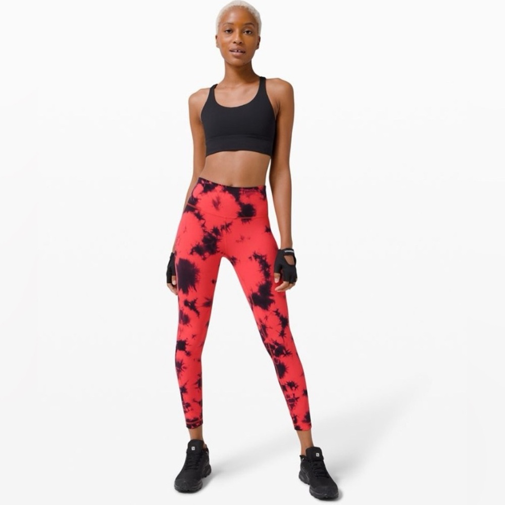 lululemon athletica Red and Black Tie-Dye Leggings